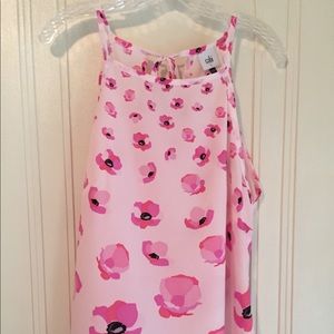 Camisole-type Top in Soft Pink with Multi-Print